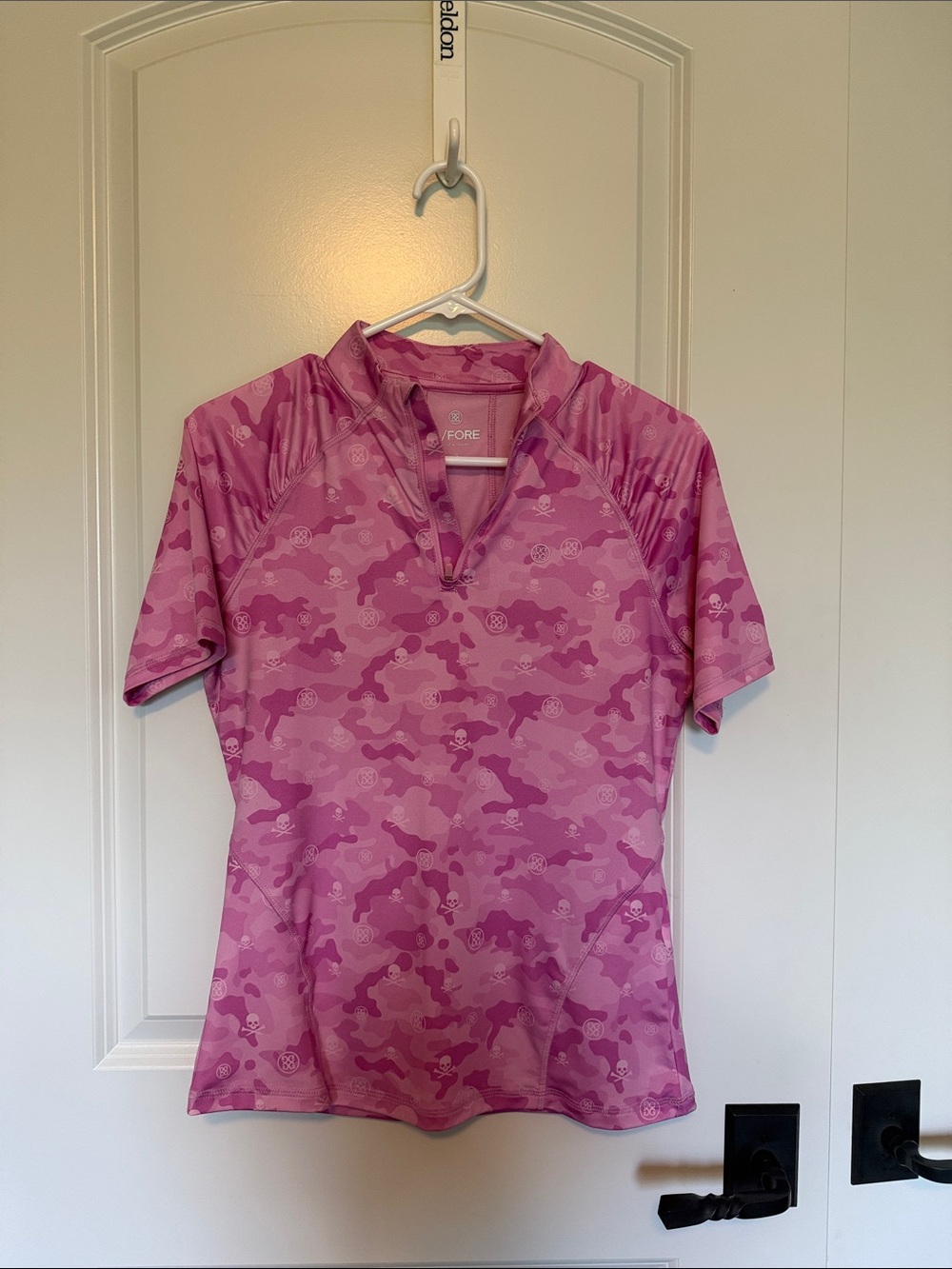 G/Fore Pink Camo Short Sleeve Golf Quarter Zip